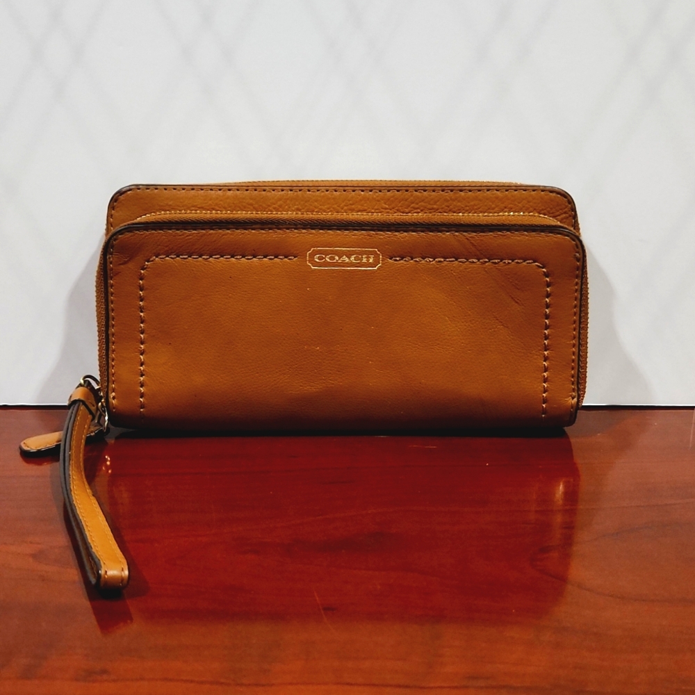 Brown Coach Wristlet Wallet